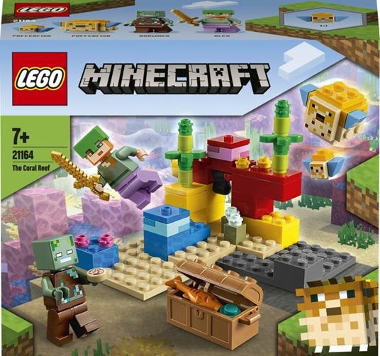 LEGO Minecraft 21164 La Barriera Corallina Modellino da Costruire con Alex  Zombie 2 Pesci Giocattolo e Forziere del Tesoro - LEGO - Minecraft - TV &  Movies - Giocattoli | laFeltrinelli