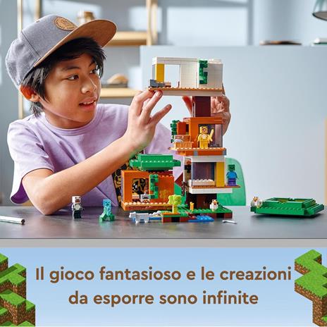 LEGO Minecraft 21174 La Casa sull'Albero Moderna, Giocattoli per Bambini con il Personaggio di Charged Creeper - 2