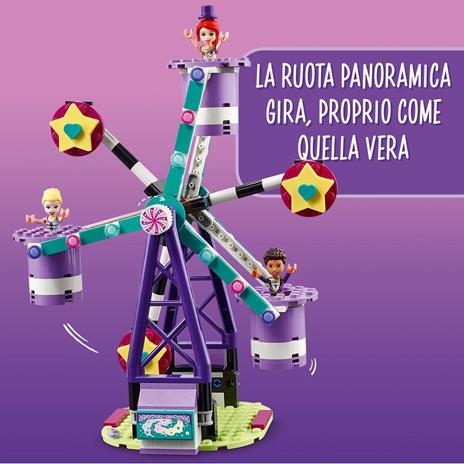 LEGO Friends 41689 La Ruota Panoramica e lo Scivolo Magici, Costruzioni per Bambini a Tema Parco Giochi con Mini Bamboline - 5