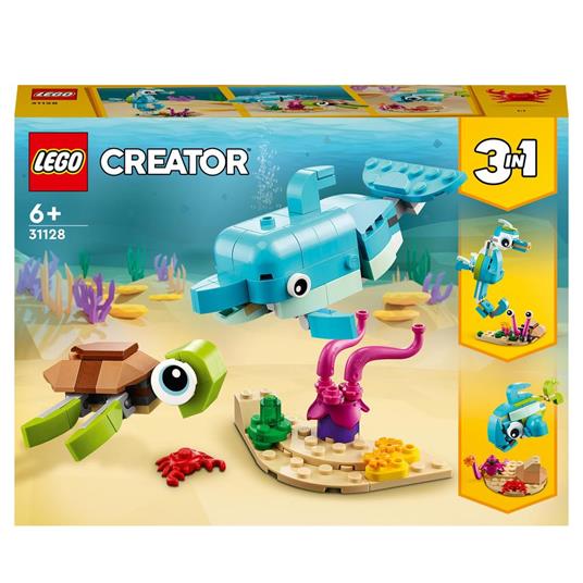 LEGO Creator 31128 3in1 Delfino e Tartaruga, Set con Animali, Cavalluccio e  Lumaca di Mare, Giochi per Bambini di 6+ Anni - LEGO - Creator - Animali -  Giocattoli | Feltrinelli