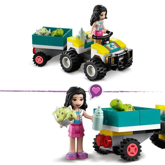 LEGO Friends 41697 Veicolo di Protezione delle Tartarughe, Animali Marini  Giocattolo per Bambini dai 6 Anni, ATV e Roulotte