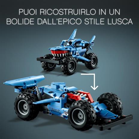 LEGO Technic 42134 Monster Jam Megalodon, da Camion a Macchina Giocattolo Low Racer Lusca, per Bambini di 7+ Anni - 4