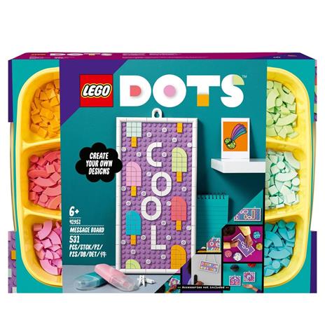 LEGO DOTS 41951 Bacheca Messaggi, Lavagna Personalizzabile per Bambini, Decorazione della Stanza, Giocattolo Fai Da Te