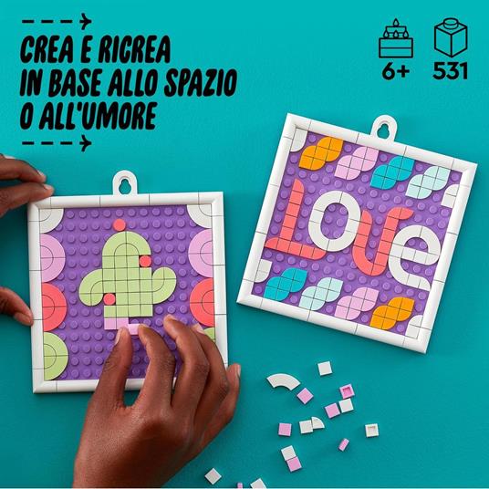 LEGO DOTS 41951 Bacheca Messaggi, Lavagna Personalizzabile per Bambini, Decorazione della Stanza, Giocattolo Fai Da Te - 5