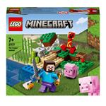 LEGO Minecraft 21177 L'agguato del Creeper, Mattoncini da Costruzione con Steve e 2 Minifigure, Giochi per Bambini 7+ Anni