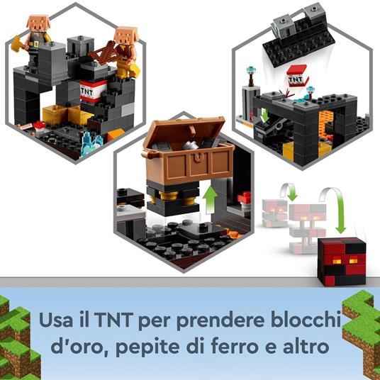 LEGO Minecraft 21185 Il Bastione del Nether, Castello Giocattolo con  Personaggi Piglin, Giochi per Bambini da 8 Anni - LEGO - Minecraft - TV &  Movies - Giocattoli