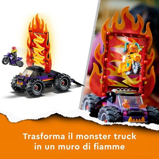 LEGO City Stuntz 60339 Arena delle Acrobazie, Monster Truck, Moto