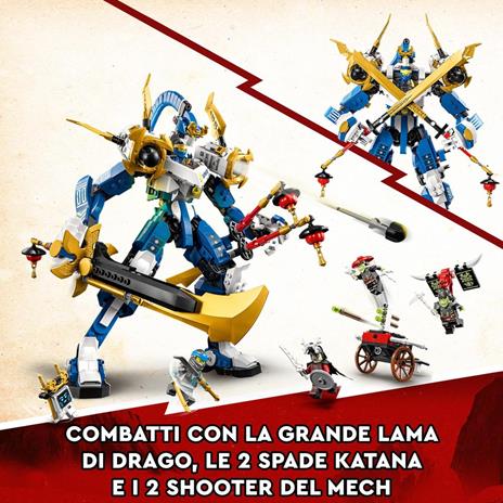 LEGO NINJAGO 71785 Mech Titano di Jay, Set 2023 con Action Figure, Gioco da Battaglia per Bambini con 5 Minifigure e Carro - 6