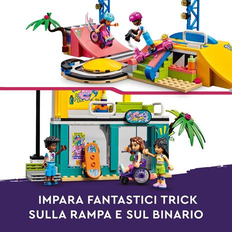 LEGO Friends 41751 Skate Park, Set con Rampa da Skateboard, Giochi per Bambine e Bambini con Monopattino e Sedia a Rotelle - 7