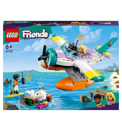 LEGO Friends 41752 Idrovolante di Salvataggio, Aereo Giocattolo Soccorso Animali con Balena e Mini Bamboline per Bambini 6+