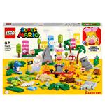 LEGO Super Mario 71418 Toolbox Creativa Crea Livelli con Figure Elementi Erbosi Desertici e Lavici Abbinare agli Starter Pack