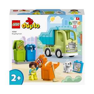 Giocattolo LEGO DUPLO 10987 Camion Riciclaggio Rifiuti Camion Spazzatura Giocattolo Gioco Educativo per Bambini Raccolta Differenziata LEGO