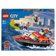 LEGO City Fire 60373 Barca di Soccorso Antincendio dei Vigili del Fuoco, Nave Giocattolo, Gommone e Minifigure, Idee Regalo