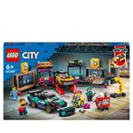 LEGO City 60389 Garage Auto Personalizzato con 2 Macchine Giocattolo Personalizzabili, Officina e 4 Minifigure, Idea Regalo