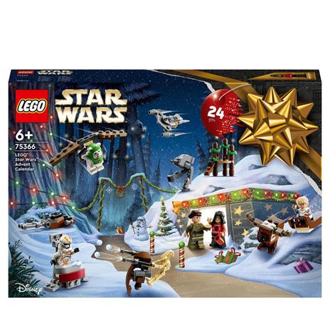 LEGO Star Wars 75366 Calendario dell'Avvento 2023, 24 Regali di Natale 9  Personaggi, 10 Veicoli Giocattolo e 5 Mini-Modelli - LEGO - Star Wars -  Astronavi - Giocattoli