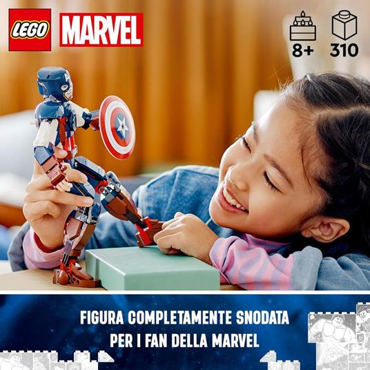 LEGO Marvel 76258 Personaggio di Captain America, Gioco da Costruire per  Bambini con Scudo, Collezione Supereroi Avengers - LEGO - Marvel - TV &  Movies - Giocattoli