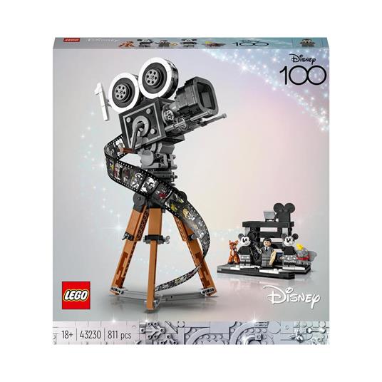 LEGO Disney 43230 Cinepresa Omaggio a Walt Disney 100° Anniversario con Minifigure di Topolino e Minnie Regali Donna e Uomo