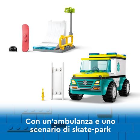 LEGO City 60403 Ambulanza di Emergenza e Snowboarder, Veicolo Giocattolo per il Pronto Soccorso, Giochi per Bambini 4+ Anni - 3