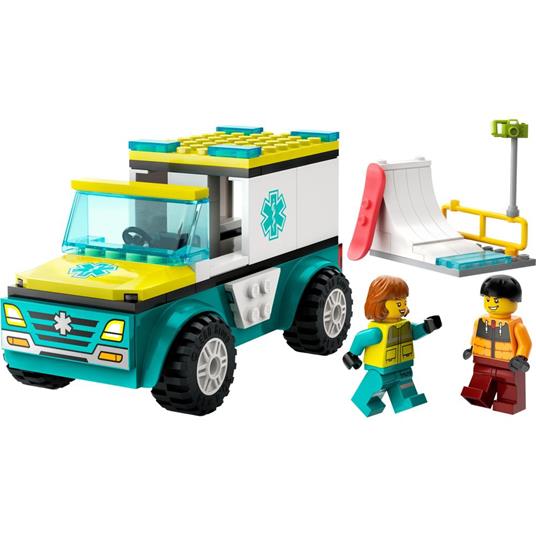 LEGO City 60403 Ambulanza di Emergenza e Snowboarder, Veicolo Giocattolo per il Pronto Soccorso, Giochi per Bambini 4+ Anni - 7