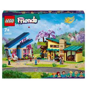 Giocattolo LEGO Friends 42620 Le Case di Olly e Paisley, Giochi per Bambini di 7+ Anni con 2 Case Giocattolo da Costruire e 6 Personaggi LEGO