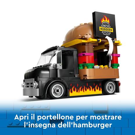 LEGO City 60404 Furgone degli Hamburger Giocattolo Veicolo per Bambini 5+ Anni Camion Food Truck con Accessori e 2 Minifigure - 4
