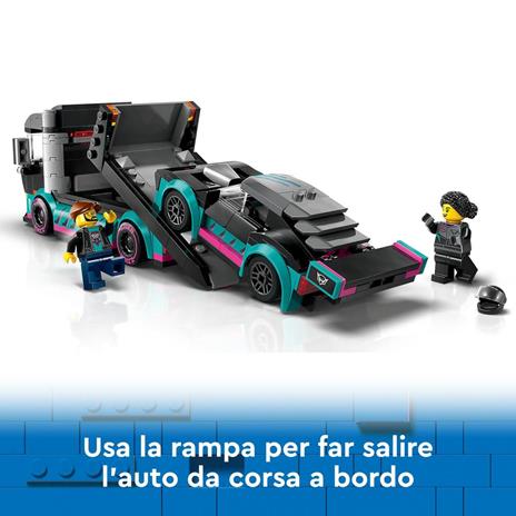 LEGO City 60406 Auto da Corsa e Trasportatore, Macchina e Camion Giocattolo per Bambini di 6+, Veicolo con Rampa Funzionante - 3