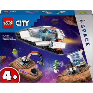 Giocattolo LEGO City 60429 Navetta Spaziale e Scoperta di Asteroidi, Gioco per Bambini 4+ con Astronave Giocattolo, Gru e 2 Minifigure LEGO