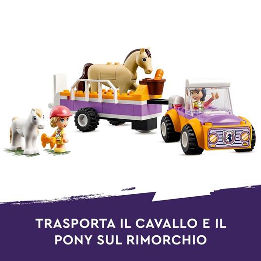 LEGO Friends 42634 Rimorchio con Cavallo e Pony, Giocattolo per la Cura degli Animali con 2 Mini Bamboline, Giochi Bambini 4+ - 3