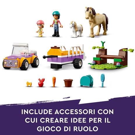 LEGO Friends 42634 Rimorchio con Cavallo e Pony, Giocattolo per la Cura degli Animali con 2 Mini Bamboline, Giochi Bambini 4+ - 4