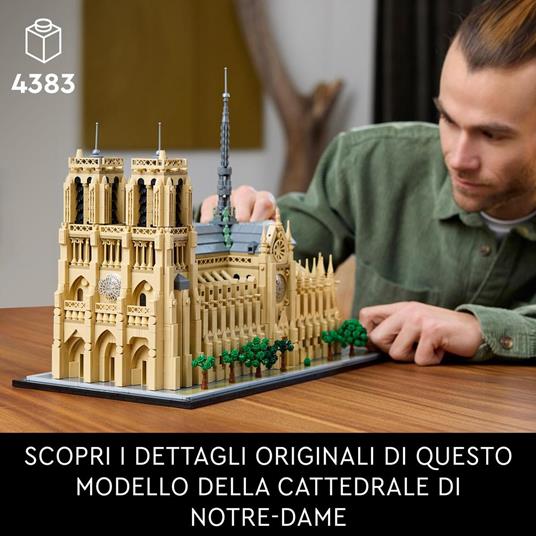 LEGO Architecture 21061 Notre-Dame de Paris, Kit Modellismo per Adulti di Monumento da Collezione, Regalo per Mamma o Papà - 2
