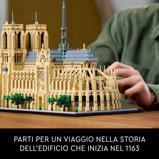 LEGO Architecture 21061 Notre-Dame de Paris, Kit Modellismo per Adulti di Monumento da Collezione, Regalo per Mamma o Papà - 3