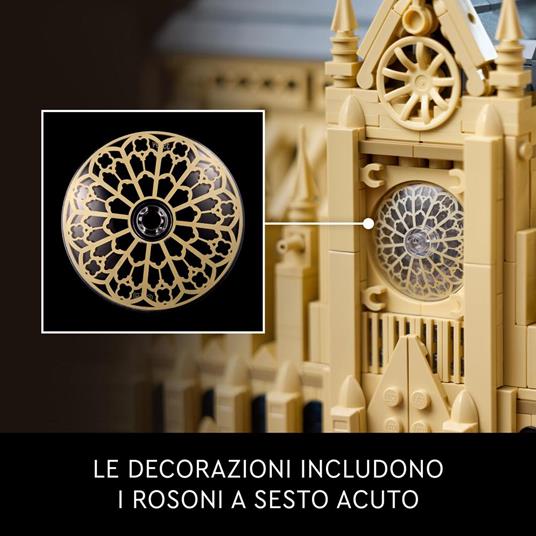 LEGO Architecture 21061 Notre-Dame de Paris, Kit Modellismo per Adulti di Monumento da Collezione, Regalo per Mamma o Papà - 4
