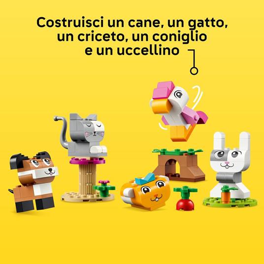 LEGO Classic 11034 Animali Domestici Creativi, Giocattolo per Bambini di 5+ Anni per Costruire Cane, Gatto e Altri Animali - 3