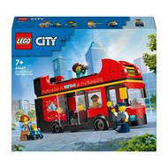 LEGO City 60407 Autobus Turistico Rosso a Due Piani, Giochi per Bambini 7+ con Veicolo Giocattolo e 5 Minifigure, Idea Regalo
