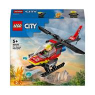 LEGO City 60411 Elicottero dei Pompieri, Veicolo Giocattolo con 2 Elementi Lancia-Acqua e Minifigure, Giochi per Bambini 5+