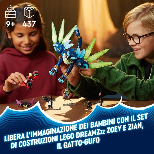 LEGO DREAMZzz 71476 Zoey e Zian, il Gatto-Gufo, Set con Animali Giocattolo per Bambini da 9 Anni con 3 Minifigure e una Moto - 2