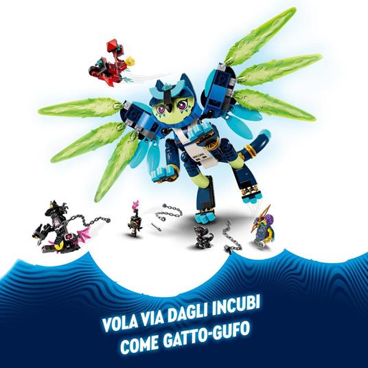 LEGO DREAMZzz 71476 Zoey e Zian, il Gatto-Gufo, Set con Animali Giocattolo per Bambini da 9 Anni con 3 Minifigure e una Moto - 4