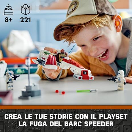 LEGO Star Wars 75378 La Fuga del BARC Speeder, Giocattolo dal Film The Mandalorian, Giochi Bambini 8+ con Grogu (Baby Yoda) - 2