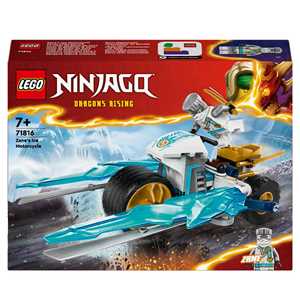 Giocattolo LEGO NINJAGO 71816 Moto di Ghiaccio di Zane, Veicolo Giocattolo da Costruire con 1 Minifigure, Gioco d'Azione per Bambini 7+ LEGO