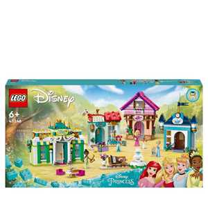 Giocattolo LEGO Disney Princess 43246 l'Avventura al Mercato Principesse Disney, Giochi Bambini 6+, Città da Costruire e 4 Mini Bamboline LEGO