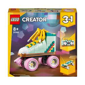 Giocattolo LEGO Creator 31148 3in1 Pattino a Rotelle Retrò Trasformabile in Mini Skateboard o Radio Giocattolo, Giochi per Bambini 8+ LEGO