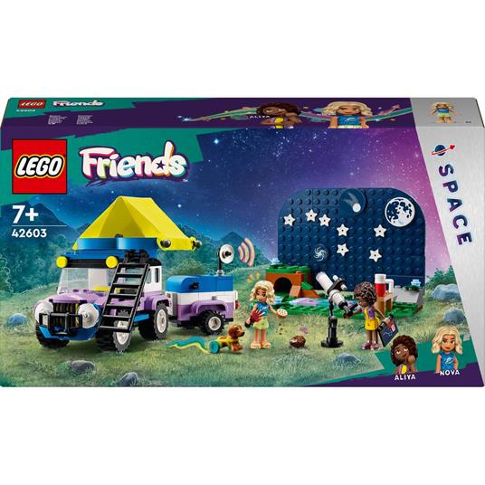 LEGO Friends 42603 Camping-Van Sotto le Stelle, Giochi per Bambini 7+ con  Telescopio Giocattolo, Auto, Mini Bamboline e Cane - LEGO - Friends - Mezzi  pesanti - Giocattoli