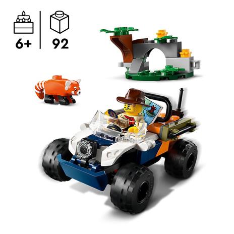 LEGO City 60424 ATV dell'Esploratore della Giungla, Giochi Bambini 6+ Anni, Veicolo Giocattolo con Minifigure e Panda Rosso - 3