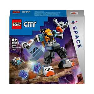Giocattolo LEGO City 60428 Mech di Costruzione Spaziale, Giochi per Bambini di 6+ Anni, Tuta Snodabile con Minifigure e Robot Giocattolo LEGO