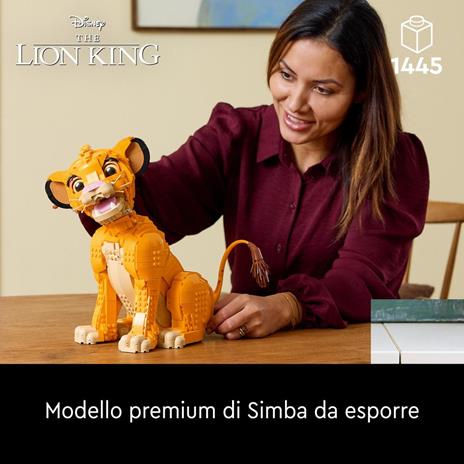 LEGO | Disney 43247 Giovane Simba, Re Leone, Modellino da Costruire Snodabile per Adulti da Collezione, Idea Regalo Lui o Lei - 2