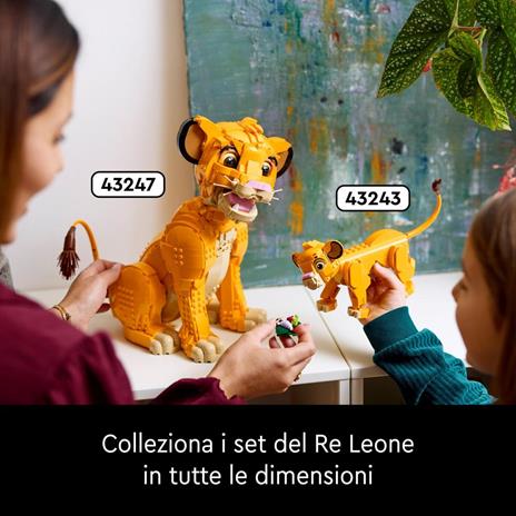 LEGO | Disney 43247 Giovane Simba, Re Leone, Modellino da Costruire Snodabile per Adulti da Collezione, Idea Regalo Lui o Lei - 6