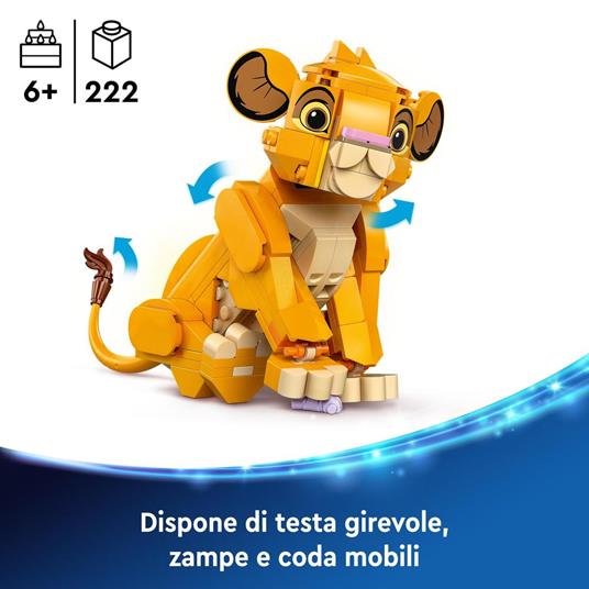 LEGO Disney 43243 Simba, il Cucciolo del Re Leone, Giochi di Fantasia per Bambini 6+ Anni, Personaggio Giocattolo Costruibile - 3