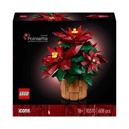 LEGO Icons 10370 Stella di Natale, Fiori Finti Fai da Te per Adulti, Decorazione Natalizia, Idea Regalo per Uomo e Donna