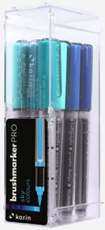 karin BrushmarkerPRO Blu, Ciano, Indaco, Lillà, Turchese, Viola 12 pz