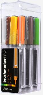 karin BrushmarkerPRO Marrone, Rame, Oro, Verde, Lime, Giallo 12 pz